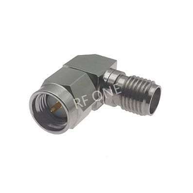 SMA Female to SMA Male Right Angle Adapter 18 GHz VSWR 1.25