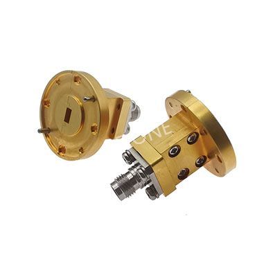 WR15 to 1.85mm Female Waveguide to Coax Adapter, 50-70 GHz, End Launch, UG385/U Flange