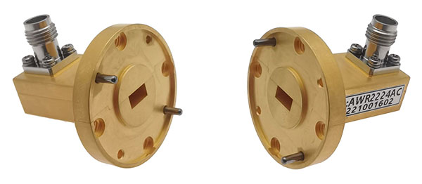 WR22 to 2.4mm female right angle waveguide to coax adapter