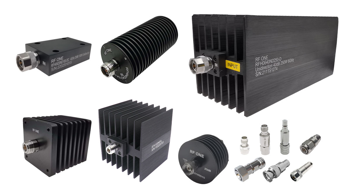 a range of fixed attenuators