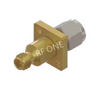 1.0mm Male to 1.0mm Female 4 Hole Flange Adapter 110 GHz VSWR 1.35