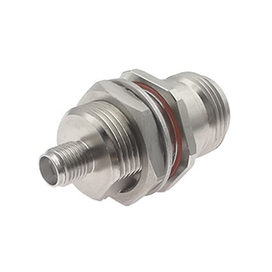 SMA Female to N Female Bulkhead Adapter 18 GHz VSWR 1.15