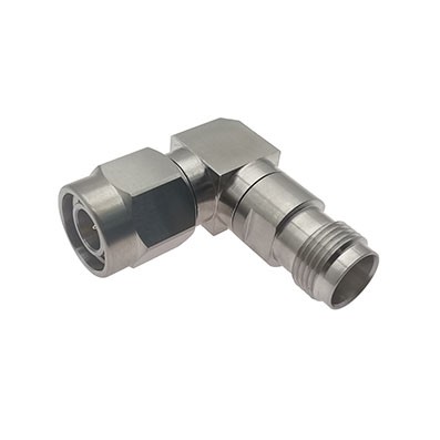 TNCA Female to TNCA Male Right Angle Adapter 18 GHz VSWR 1.25
