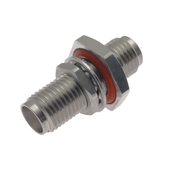 SMA Female to SMA Female Bulkhead Adapter 27 GHz VSWR 1.15 IP65 with O Ring