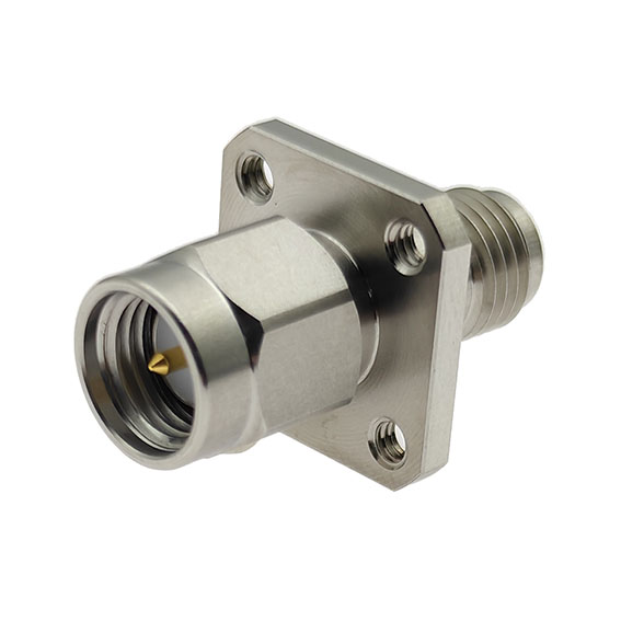 SMA Female to SMA Male 4 Hole Flange Adapter 27 GHz VSWR 1.15