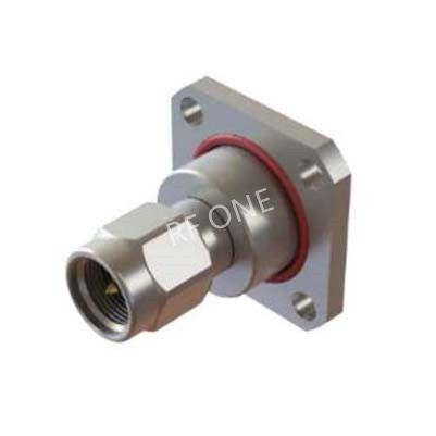 SMA Female to SMA Male 4 Hole Flange Adapter 27 GHz VSWR 1.15