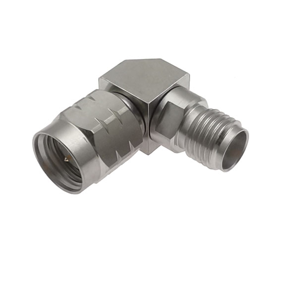 1.85mm Male to 2.92mm Female Right Angle Adapter 40 GHz VSWR 1.25
