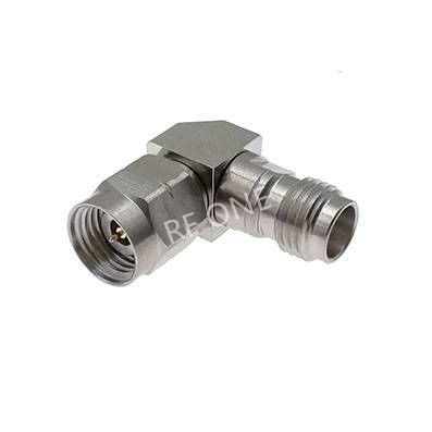 2.4mm Male to 2.4mm Female Right Angle Adapter 50 GHz VSWR 1.25