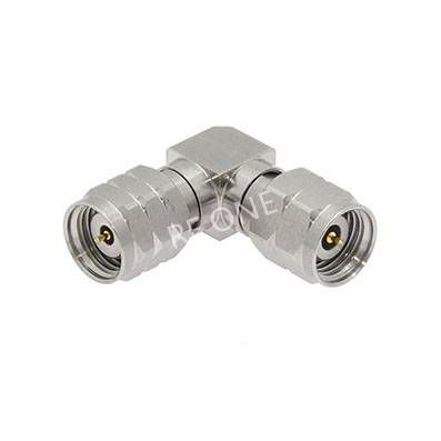 1.85mm Male to 2.4mm Male Right Angle Adapter 50 GHz VSWR 1.3
