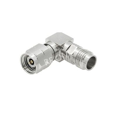 1.85mm Female to 2.4mm Male Right Angle Adapter 50 GHz VSWR 1.3