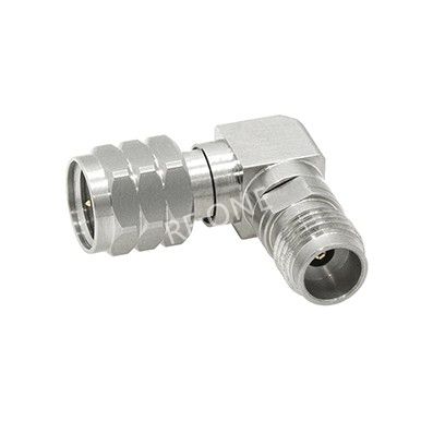 1.85mm Male to 2.4mm Female Right Angle Adapter 50 GHz VSWR 1.3