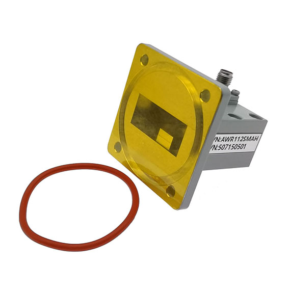WR112 to SMA Female Waveguide to Coax Adapter, 6.57-9.99 GHz, Right Angle, PBR 84 Flange