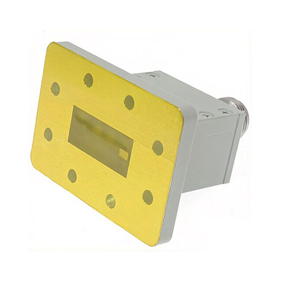 WR112 to SMA Female Waveguide to Coax Adapter, 6.57-9.99GHz, UDR84 Flange, End Launch