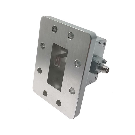 WR112 to SMA Female Waveguide to Coax Adapter, 6.57-9.99 GHz, Right Angle, UDR84 Flange