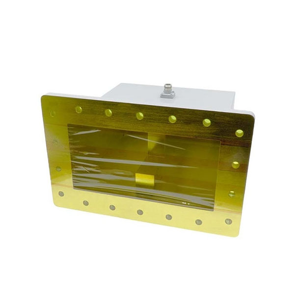 WR1150 to N Female Waveguide to Coax Adapter, 0.64-0.98GHz, UDR8 Flange, Right Angle