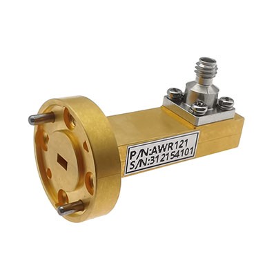 WR12 to 1.0mm Female Waveguide to Coax Adapter, 60.5-91.9 GHz, Right Angle, UG387/U Flange