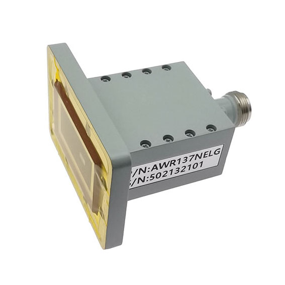 WR137 to N Female Waveguide to Coax Adapter, 5.37-8.17 GHz, End Launch, PDR70 Flange