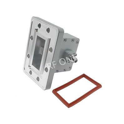 WR137 to SMA Female Waveguide to Coax Adapter, 5.37-8.17 GHz, Right Angle, PDR70 Flange