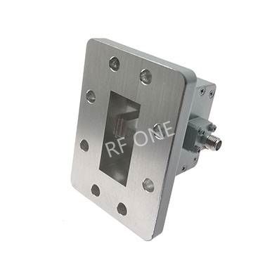 WR137 to SMA Female Waveguide to Coax Adapter, 5.37-8.17 GHz, Right Angle, UDR70 Flange