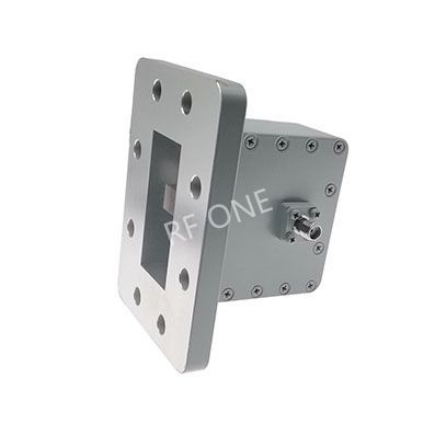 WR187 to SMA Female Waveguide to Coax Adapter, 3.94-5.99 GHz, Right Angle, UDR48 Flange