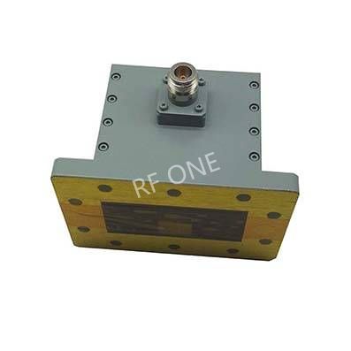 WR229 to N Female Waveguide to Coax Adapter, 3.22-4.9 GHz, Right Angle, UDR40 Flange