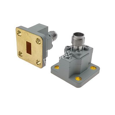WR28 to 2.92mm Female Waveguide to Coax Adapter, 26.3-40 GHz, End Launch, UBR320 Flange