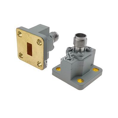 WR28 to 2.92mm Female Waveguide to Coax Adapter, 26.5-40 GHz, End Launch, UBR320 Flange