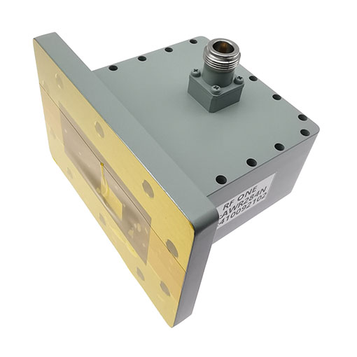 WR284 to N Female Waveguide to Coax Adapter, 2.6-3.95 GHz, Right Angle, UDR32 Flange