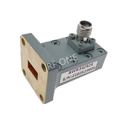WR34 to 2.92mm Female Waveguide to Coax Adapter, 21.7-33 GHz, Right Angle, UG1530/U Flange