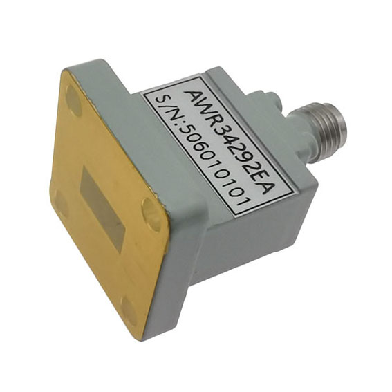WR34 to 2.92mm Female Waveguide to Coax Adapter, 21.7-33 GHz, End Launch, UG1530/U Flange