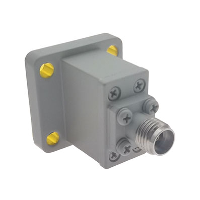 WR34 to 2.92mm Female Waveguide to Coax Adapter, 21.7-33 GHz, End Launch, UBR260 Flange