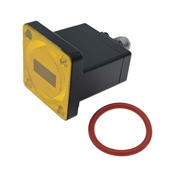 WR42 to SMA Female Waveguide to Coax Adapter, 17.6-26.7GHz, PBR220 Flange, End Launch