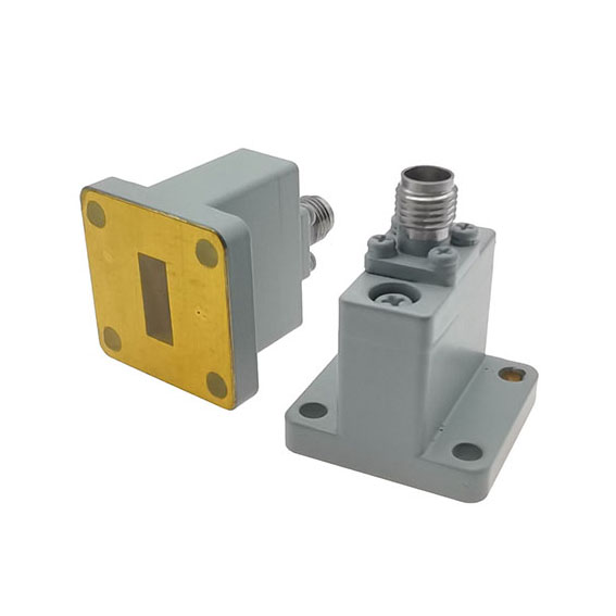 WR42 to SMA Female Waveguide to Coax Adapter, 17.6-26.7 GHz, End Launch, UBR220 Flange