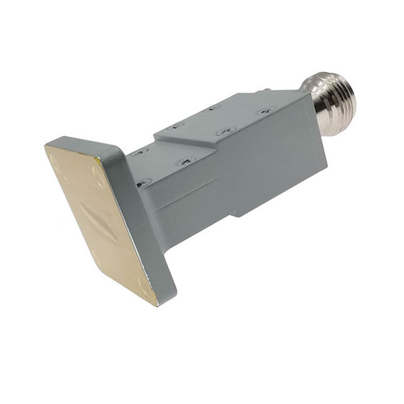 WR51 to N Female Waveguide to Coax Adapter, 14.5-18GHz, MIL3922/70-023 Flange, End Launch