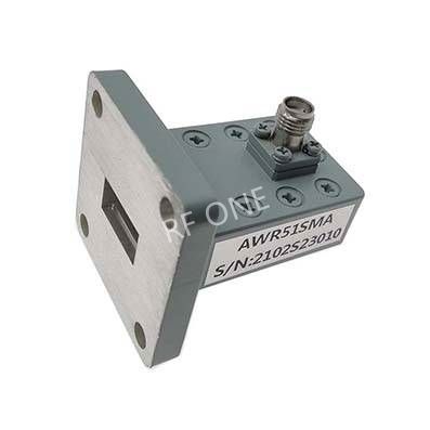 WR51 to SMA Female Waveguide to Coax Adapter, 14.5-22 GHz, Right Angle, UBR180 Flange