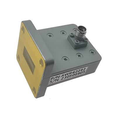 WR62 to 2.92mm Female Waveguide to Coax Adapter, 11.9-18 GHz, Right Angle, UBR140 Flange