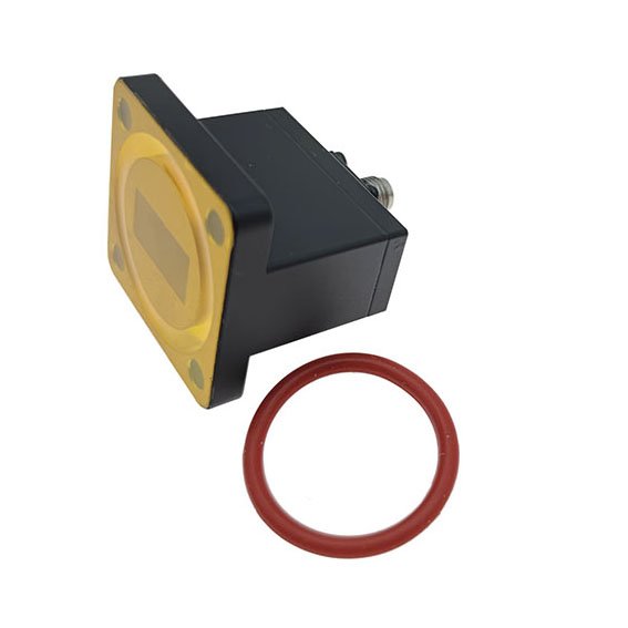 WR62 to SMA Female Waveguide to Coax Adapter, 11.9-18GHz, PBR140 Flange, End Launch