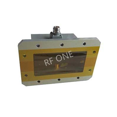 WR650 to N Female Waveguide to Coax Adapter, 1.13-1.73 GHz, Right Angle, UDR14 Flange