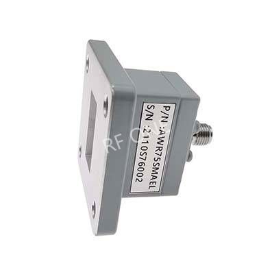 WR75 to SMA Female Waveguide to Coax Adapter, 9.84-15 GHz, End Launch, UBR120 Flange