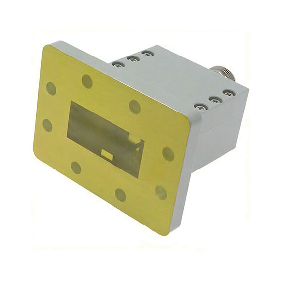 WR90 to SMA Female Waveguide to Coax Adapter, 8.2-12.5GHz, CPR90F Flange, End Launch