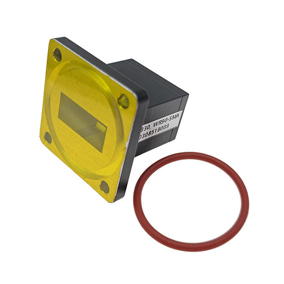WR90 to SMA Female Waveguide to Coax Adapter, 8.2-12.5GHz, PBR100 Flange, End Launch
