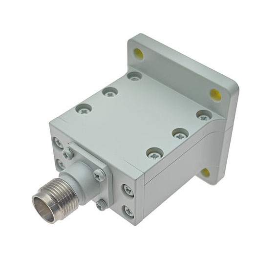 WR90 to TNC Female Waveguide to Coax Adapter, 8.2-12.5GHz, UBR100 Flange, End Launch