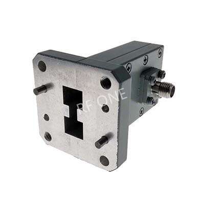 WRD110 to SMA Female Double Ridge Waveguide to Coax Adapter, 11-26.5 GHz, Right Angle