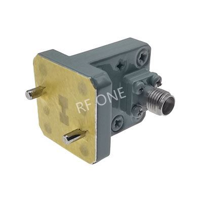 WRD180 to 2.4mm Female Double Ridge Waveguide to Coax Adapter, 18-40 GHz, Right Angle