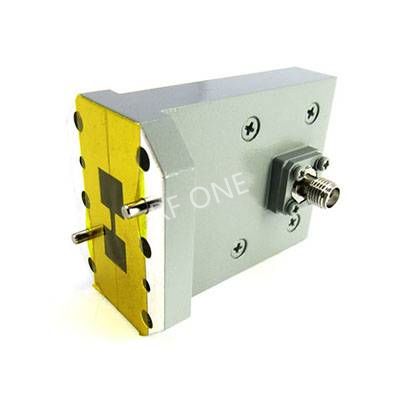 WRD500 to SMA Female Double Ridge Waveguide to Coax Adapter, 5-18 GHz, Right Angle