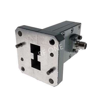 WRD580 to SMA Female Double Ridge Waveguide to Coax Adapter, 5.8-16 GHz, Right Angle