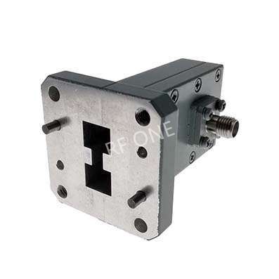 WRD750 to SMA Female Double Ridge Waveguide to Coax Adapter, 7.5-18 GHz, Right Angle