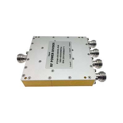 4 Way N Power Divider 0.38-6 GHz