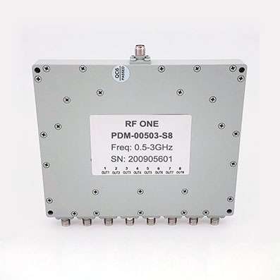 8 Way SMA Power Divider 0.5-3 GHz