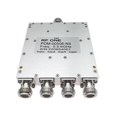 4 Way N Power Divider 0.5-6 GHz